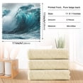thumbnail image 3 of 6 Packs Sea Wave Kitchen Dish Towels Soft Absorbent Dish Cloths 11"x11", 3 of 9