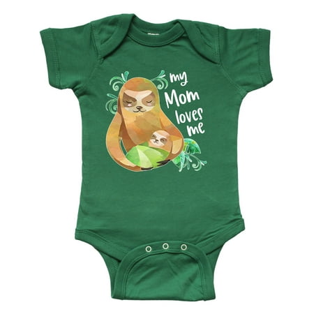 

Inktastic My Mom Loves Me Cute Sloth and Baby Gift Baby Boy or Baby Girl Bodysuit