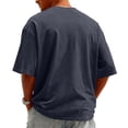 thumbnail image 2 of Men's Oversize T-Shirt Crew Neck Lightweight Knit Blend Stretch Summer Short Sleeve Solid Color Shirt S-3XL, 2 of 2