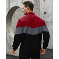thumbnail image 2 of Fexilor Mens Lightweight Jacket Casual Bomber Jacket Color Block Varsity Coat, 2 of 7