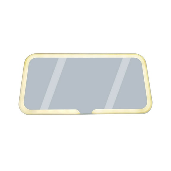 MERILER Car Sun Visor Vanity Mirror, Rechargeable with 3 Modes - Dimmable Clip-on Rear View Sun-Shading Cosmetic Mirror with Touching on Screen, Universal for Car