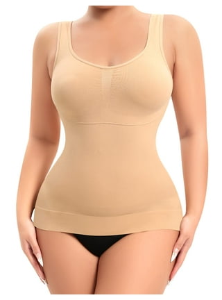 SLIMBELLE Womens Padded Camisole with Lace Cami Tummy Control Shapewear  with Built in Bra