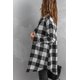 thumbnail image 2 of ABPHQTO Abrigo camisero a cuadros negro con cuello vuelto para mujer, 2 of 5