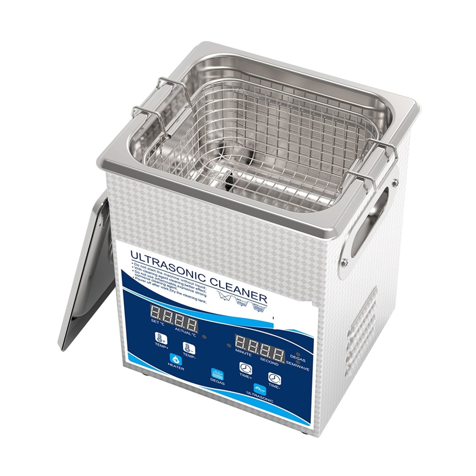 Digital Ultrasonic Cleaner Bath 2L 120W With Heating For Medical And Dental Clinic Fuel Nozzle Ultrasonic Jewelry Cleaner ,Strong Cleaning