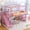 Pink, variant on HICOMILA Twin/Full Size Metal Loft Bed with Storage Stairs, Built-in Wardrobe, Open Shelves, USB Ports and LED Lights, Noise-Reduced Bed Frame, Black/Pink