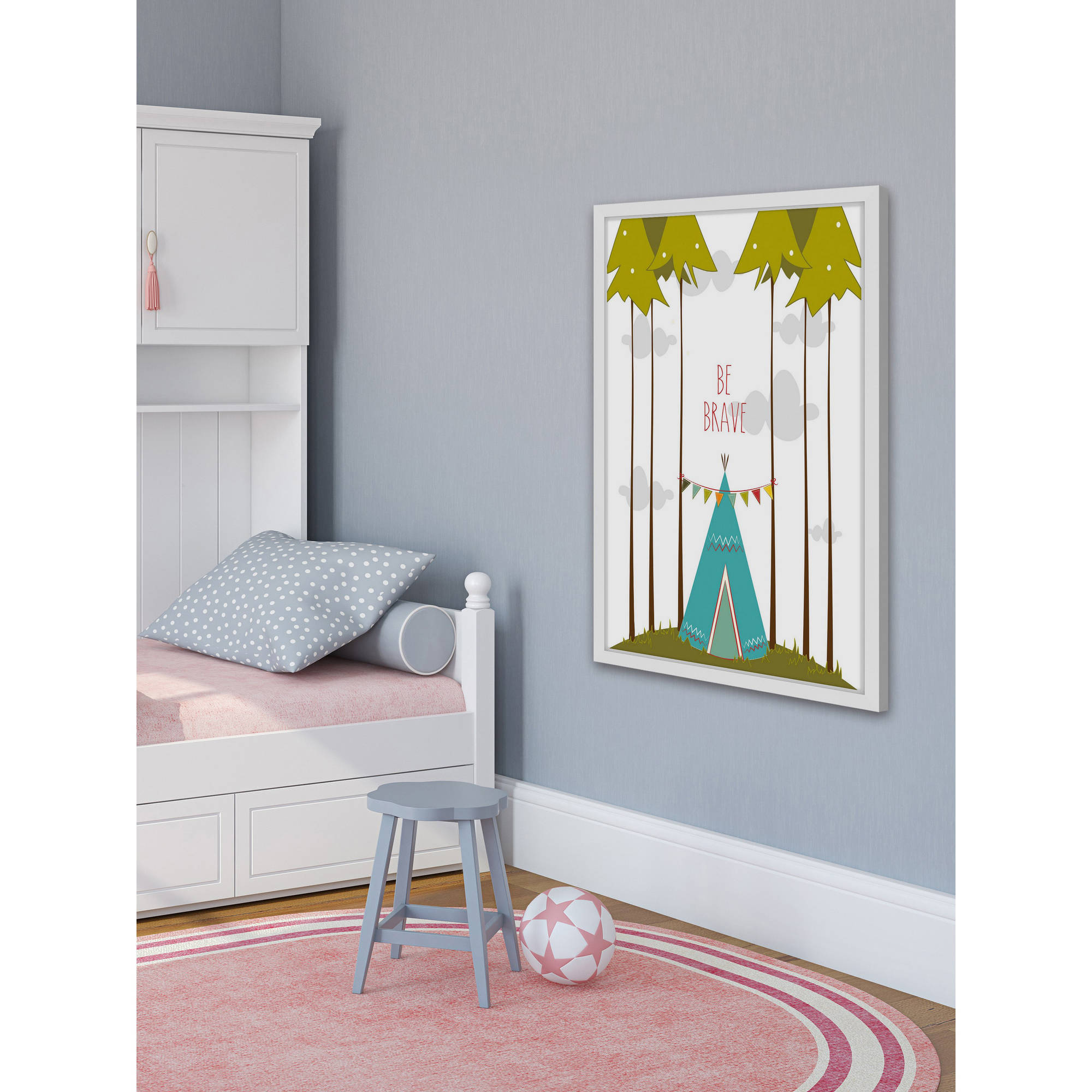 Marmont Hill Blue Teepee 12-Inch x 18-Inch Framed Wall Art