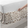 thumbnail image 2 of Coffee Bed Skirt, Cool Drink Coffee Time Americano Mocha Espresso Heart Banner Cakes Cups Monochrome, Elastic Bedskirt Dust Ruffle Wrap Around for Bedding Decor, 4 Sizes, Brown White, by Ambesonne, 2 of 2