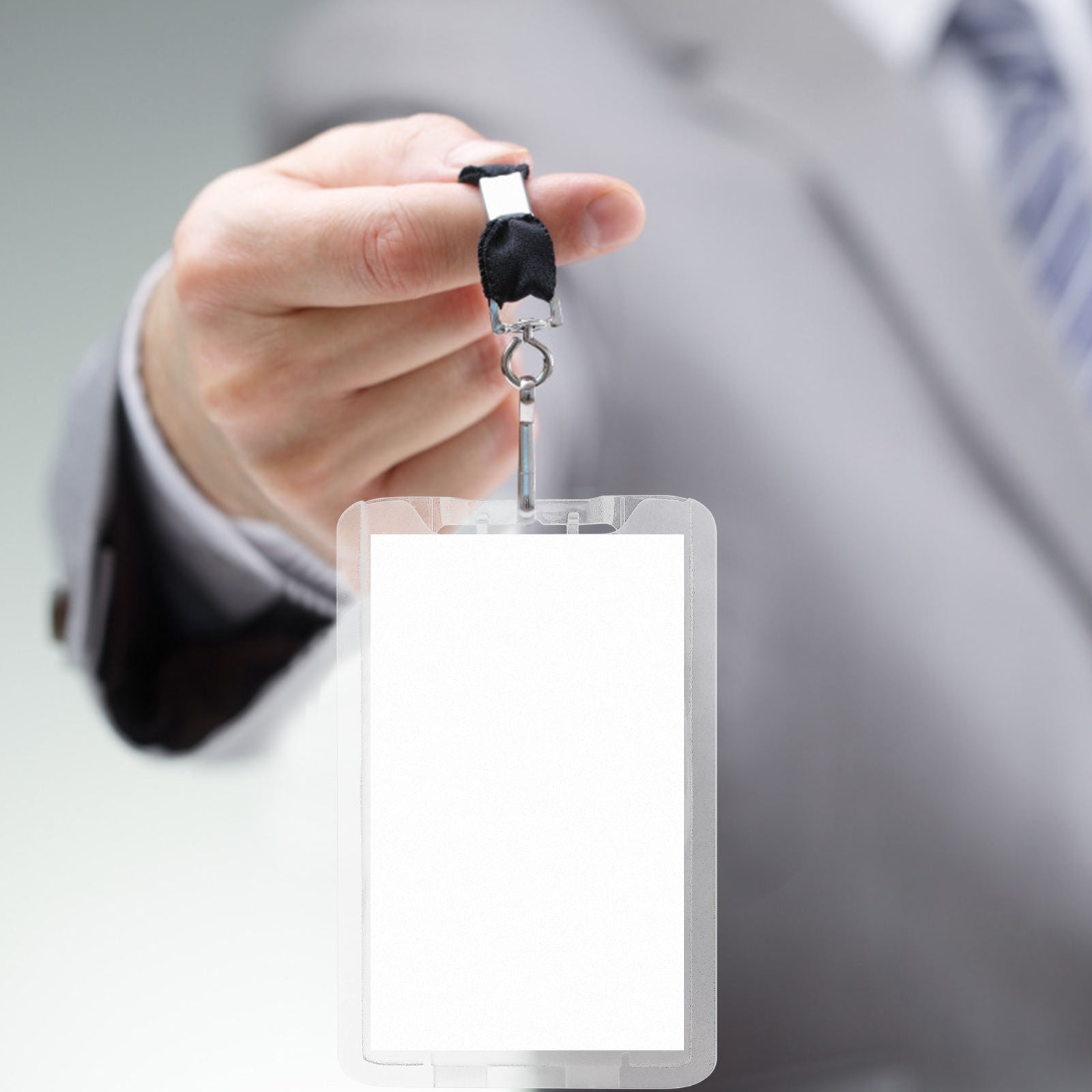 FRCOLOR 10 Pcs Clear Business Card Holder Badge Protector Student Nurse 10X7X0.5CM White