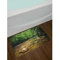 thumbnail image 2 of Appalachian Bath Mat, Oconaluftee River at Smoky Mountains National Park, Plush Bathroom Decor Mat with Non Slip Backing, 29.5" X 17.5", Lime Green Charcoal Grey, by Ambesonne, 2 of 2