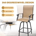 thumbnail image 4 of Homall 2-Piece Beige Swivel Bar Height Patio Stools, Textilene Outdoor Chairs, Weather-Resistant Steel Frame for Patio & Garden, 4 of 7