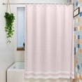 thumbnail image 3 of Farmhouse Pink White Striped Waterproof Shower Curtain, Large 72"x78" Washable Polyester Fabric Shower Curtains for Bathroom, Modern Stripes Decorative Bathtub Curtain Sets with Hooks, 3 of 9