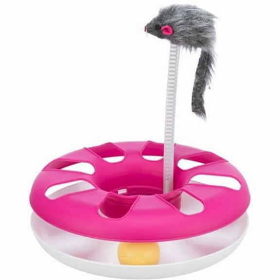 Trixie Pet Products 4047974041369 Cat Activity - Crazy Circle with Plush Mouse, Pink