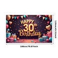 thumbnail image 3 of Decorative Design Happy 30th Birthday Banner Colorful Theme Party Backdrop for Birthday Party Indoor Decoration Celebration, 3 of 7