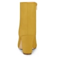 thumbnail image 3 of Botines de tacón Redondo Allegra K con cremallera lateral de punta Redonda para Mujer Amarillo 40, 3 of 6