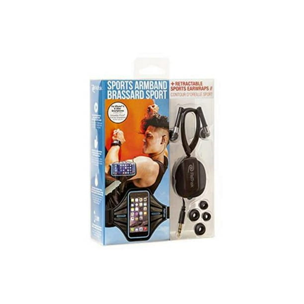 Kole Imports EN292-18 Brassard pour Smartphone avec Écouteurs Sport Rétractables Bleu - Lot de 18