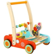 Pidoko Kids Wooden Baby Walker Cart with Wheels - Circus Theme for 1 Year Old and up