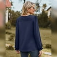 thumbnail image 6 of IWEMEK Long Sleeve Blouses for Women Winter Crew-Neck Solid Comfort Color Shirts Fashion Elegant Navyblue Tunic Tee 2025, 6 of 7