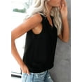thumbnail image 4 of Anyjoin Women Sexy V Neck Lace Tank Tops Summer Sleeveless Chiffon Blouses, 4 of 5