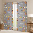 thumbnail image 2 of Castle Fairy Cartoon Train Curtains Pack of 2 (42x84 Each) for Kids, Cloud Star Print Curtains Blackout for Bedroom, Gray Yellow, 2 of 6