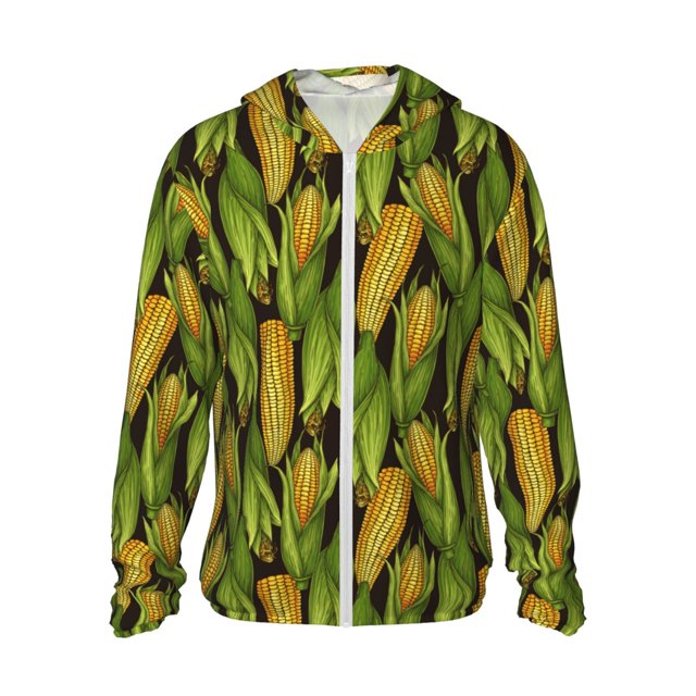 Fotbe Corn 2 Chaqueta con Protección Solar UPF 50+ para Hombre y Mujer, Camisa con Capucha y Bolsillos-X-Large