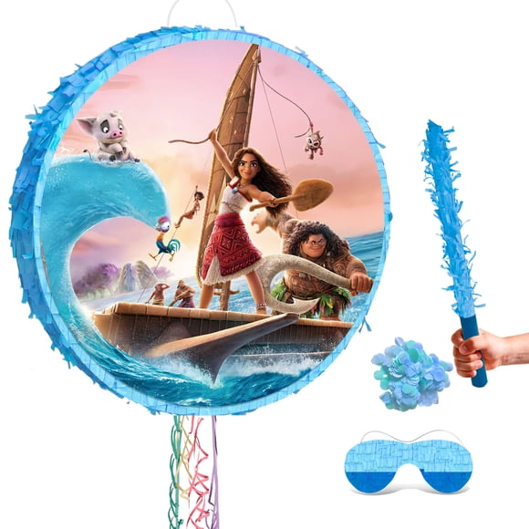 4 Pcs Pinata, Ensemble de Pinata - Pinata à Thème, Bâtons de Pinata pour Fête, Masque pour les Yeux de Jeu de Fête et Autres Fournitures de Pinata pour Décorations de Fête d'Anniversaire