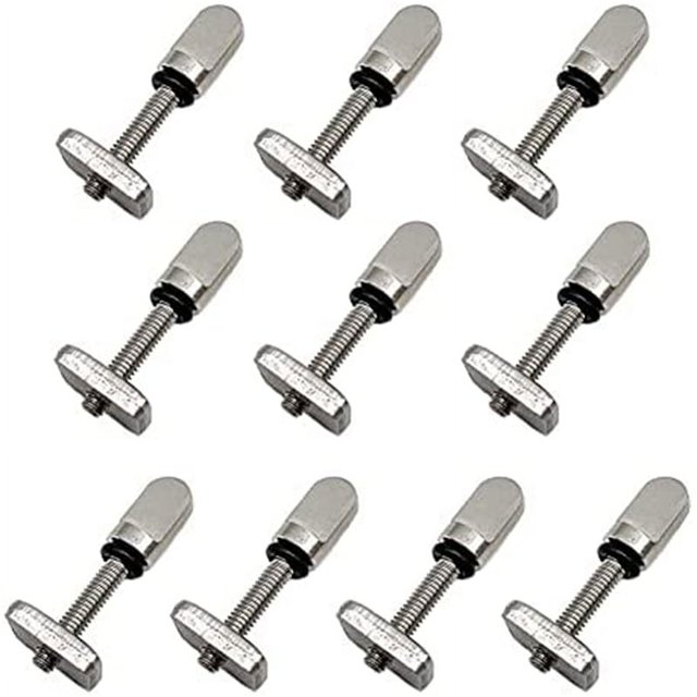 10 Piezas Tornillos de Aleta Tornillo Pulgar Acero Inoxidable y Placa Universal Sin Herramienta para Surf Longboard