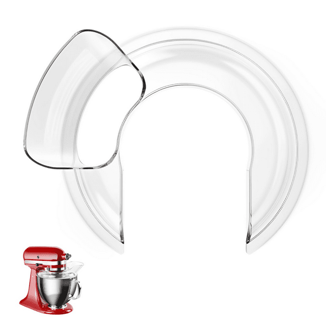 Splash Guard for KitchenAid 4.5-5QT Stand Mixers - Transparent Design, Secure Fit to Prevent Displacement During Mixing, Wide Feeding Chute for Easy Operation, Effectively Blocks Splatters to Keep
