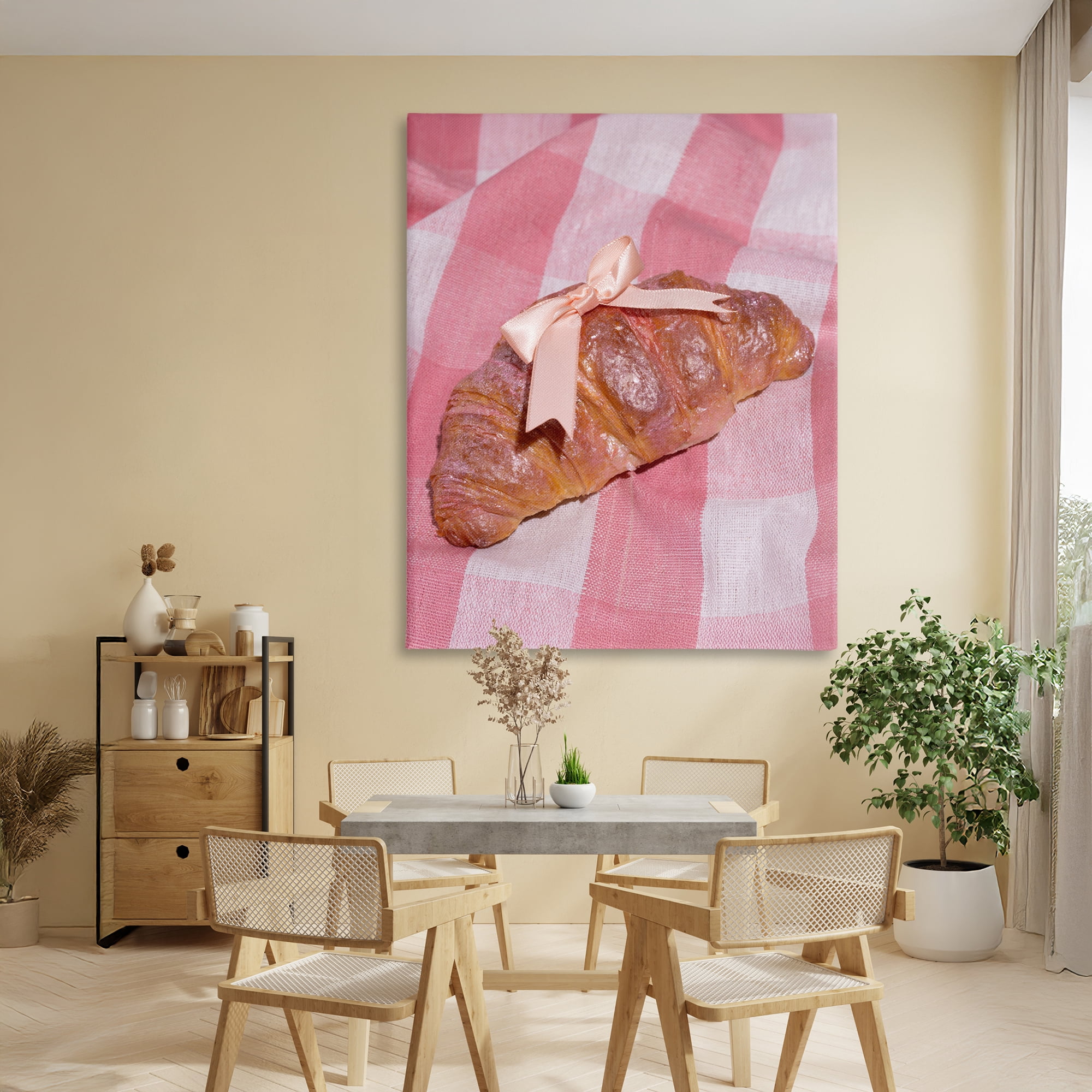 Stupell Industries Glam Ribbon Croissant Canvas Wall Art, design by LISH Creative