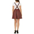 thumbnail image 3 of DARING DIVA Women's Tartan Plaid Skater Suspender Skirt L Red Green, 3 of 6