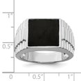 thumbnail image 3 of Sterling Silver Rhodium-plated Men's Onyx Ring, 3 of 6