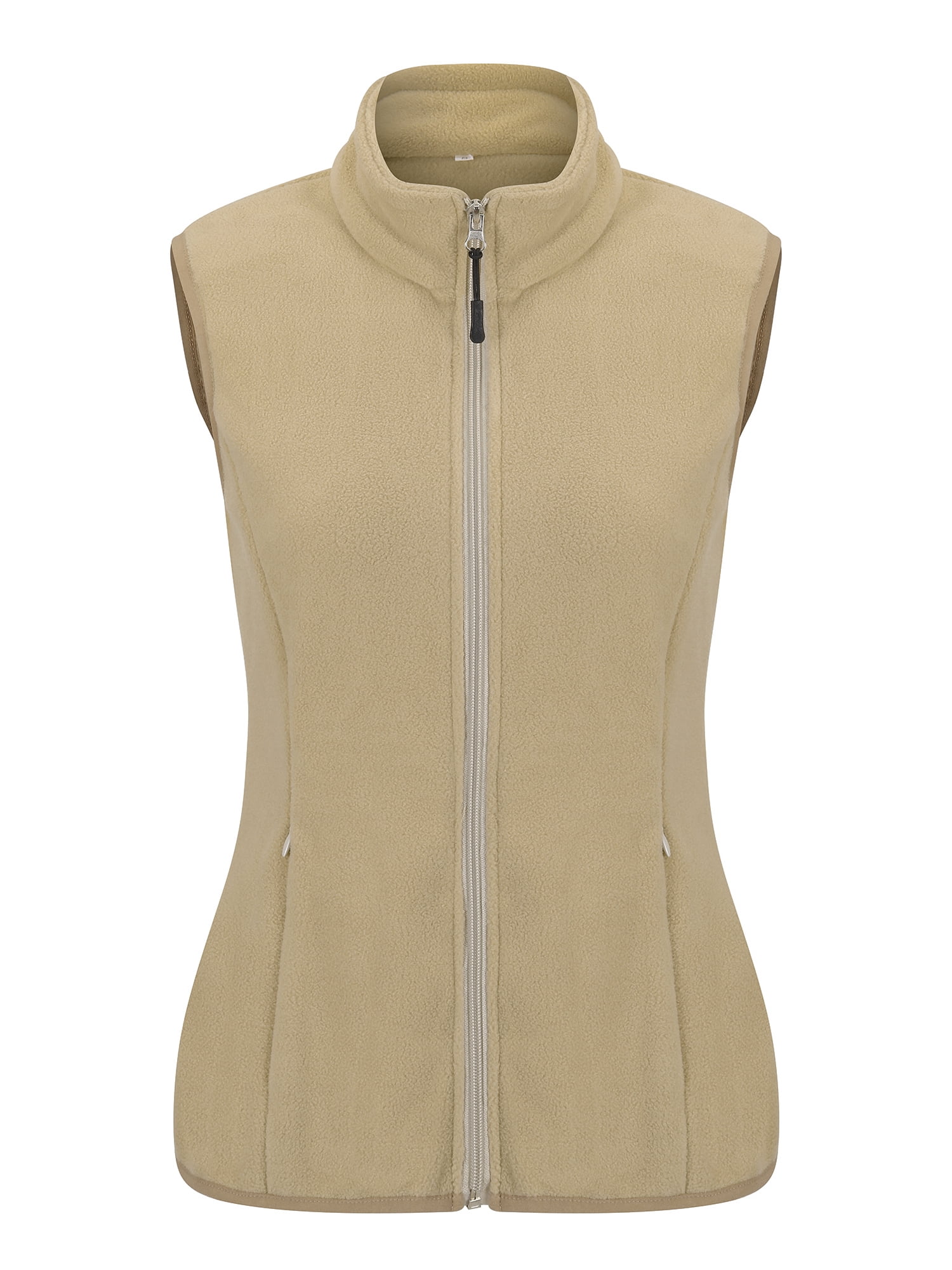 SHCKE Fluffy Fleece Jacket Vest Gilet Jacket Women's Outerwear Warm Zip