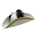 thumbnail image 3 of Pirate Hat Tricorn Feathered Cap Felt Material Adults Cosplay Stage Festival Party Accessory, 3 of 9