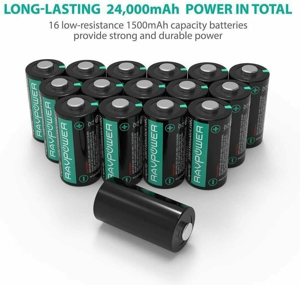 Microphones Polaroid Updated CR123A Lithium Batteries RAVPower Non-Rechargeable 3V Lithium Battery 16-Pack 1500mAh Each Flashlight CAN NOT BE RECHARGED 10 Years of Shelf Life for Arlo Cameras 