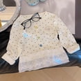 thumbnail image 5 of WUANDIXFA Toddler Kids Little Girls Long Sleeve Top Blouse 1-12 Years Ruffled Hem T-Shirt Fall Casual Princess Clothes,White,18-24 Months, 5 of 6