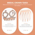 thumbnail image 4 of Weiweiguan Exquisite Women Crown Wedding Crown Headdress Rhinestone Bride Tiara Decor, 4 of 7