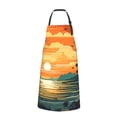 thumbnail image 2 of Honeii Tropical Sunset Paradise Print Waterproof Apron, Adjustable Kitchen Apron with Pockets,for Gardening, Dishwashing, Meat Processing, Car Washing, and Pet Grooming, 2 of 8