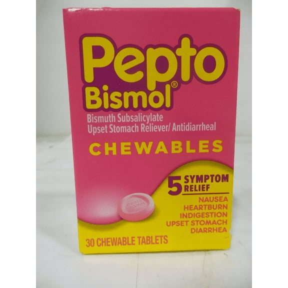 Pepto-Bismol Chewable Tablets Original 30 ea (Pack of 3)
