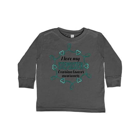 

Inktastic I Love My Stepsister Ovarian Cancer Awareness Gift Toddler Boy or Toddler Girl Long Sleeve T-Shirt