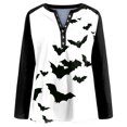 thumbnail image 7 of Godom Women's Halloween Long Sleeve V Neck Shirt Funny Graphic Top Fall Casual Loose Holiday T-Shirt, 7 of 7