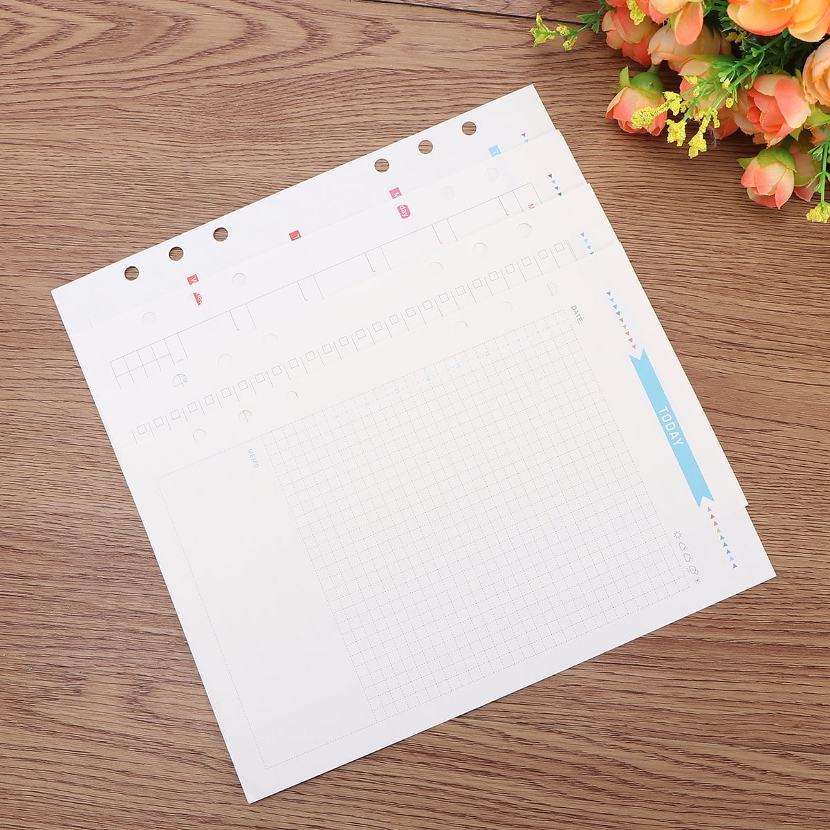 FONDOTIN A5 Loose Leaf Filler Paper for Notebooks, Smooth Writing, 3 Sets of Refillable Sheets