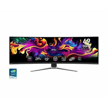 MSI MPG 491CQP QD-OLED, 49 Curved Gaming Monitor, 5120 x 1440 (DQHD), OLED 0.03ms Response time, 144Hz, True Black HDR 400, HDMI, DP Port
