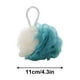 thumbnail image 3 of Esponja de baño espumosa bicolor • Esfoliante suave para el cuerpo • Flor de baño de 11 cm con lazo colgante, 3 of 7