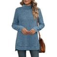 thumbnail image 4 of Fewfanhot Fall Sweaters for Women Tunic Tops Turtleneck Long Sleeve Shirts Oversized Fall Sweaters Side Split Sweater Blouse, 4 of 6