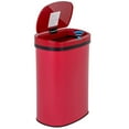 thumbnail image 1 of FDW 13 Gallon Sensor Garbage Can Kitchen, Lid, Stainless Steel 50L Automatic Trash Can for Kitchen Office Bedroom Indoor Trash Bin, Red, 1 of 7