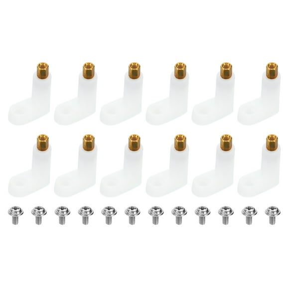 Uxcell 25mm L Type PCB Spacer Kit, 12Pack PCB Insulated Board Motherboard Standoffs Spacer with Screws, White