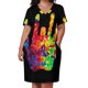 thumbnail image 3 of Vestido de bolsillo suelto con efecto tie-dye Hand VIII, elegantes vestidos de mujer en oferta, ropa de mujer, vestidos para ocasiones especiales, 3 of 7