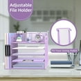 thumbnail image 4 of INTIGE 5-Tier Desk Organizer with 3 Pen Holders, Desktop Organizer with Magazine File Holder, Mesh Office Accessories, 4 of 6