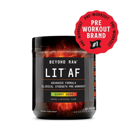 Beyond Raw, LIT AF, Clinical Strength Pre-Workout, Gummy Worm, 1.01 lb (459.6 g), GNC