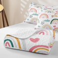thumbnail image 4 of Erosebridal Cartoon Rainbow Cloud Quilt Full for Boys Girls, Cute Love Heart Full Bedspread Sets, 3-Piece, 4 of 7