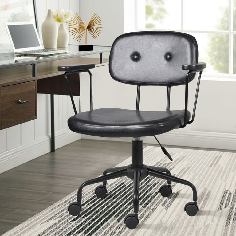 OC09 BROWN OS Faux Cowhide Leather Office Task Computer Chair